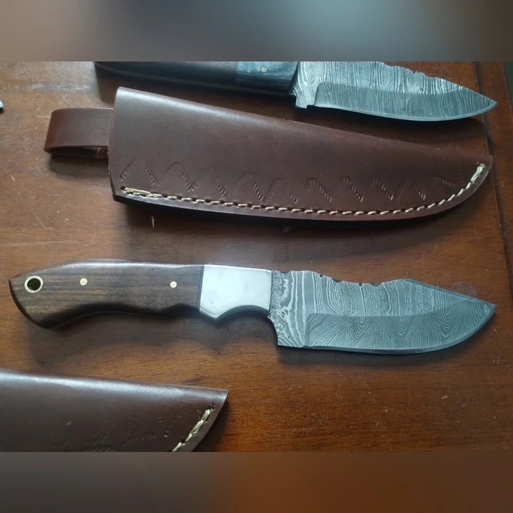 New Reseller Wholesale Lot Damascus Steel Hunting Knives Blade Sheath - Picture 12 of 13